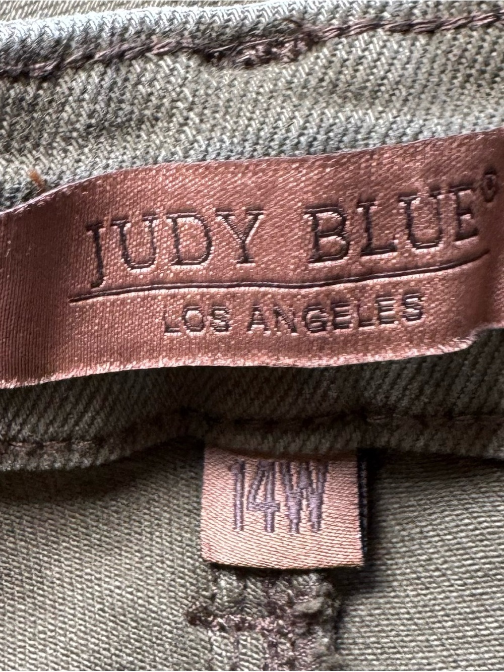 Judy Blue High Waist Aurora Weekender Garment Dyed Cuffed Jeans Green 14W - Picture 8 of 8